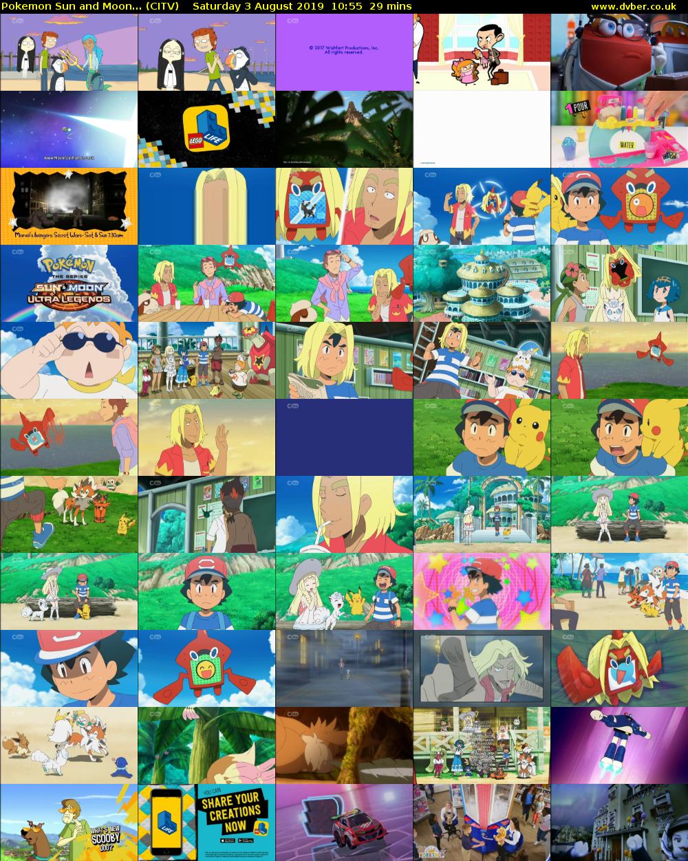 Pokemon Sun and Moon... (CITV) Saturday 3 August 2019 10:55 - 11:24