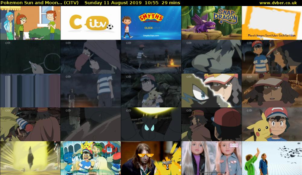 Pokemon Sun and Moon... (CITV) Sunday 11 August 2019 10:55 - 11:24