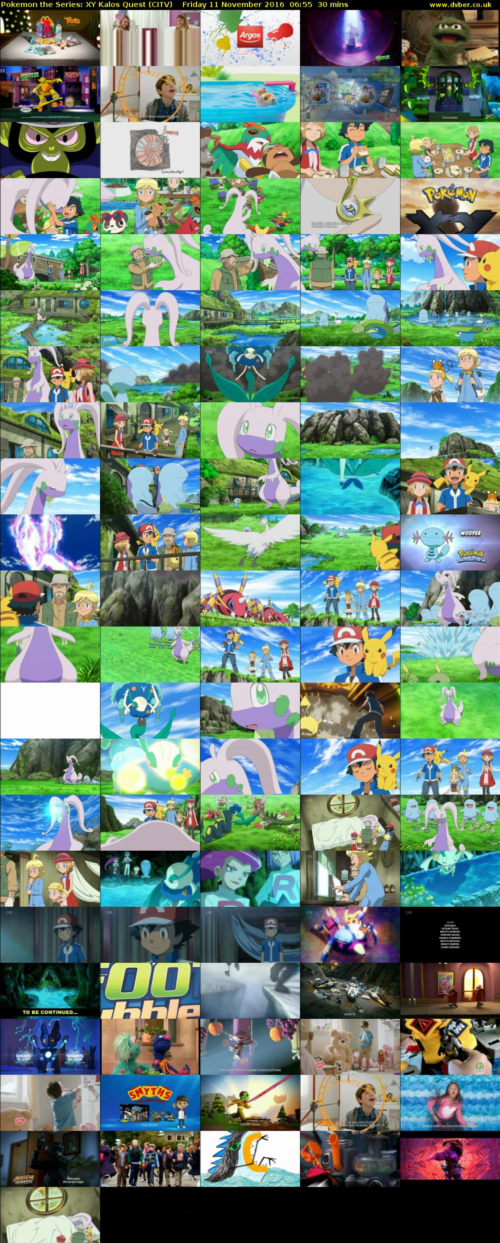 Pokemon the Series: XY Kalos Quest (CITV) Friday 11 November 2016 06:55 - 07:25