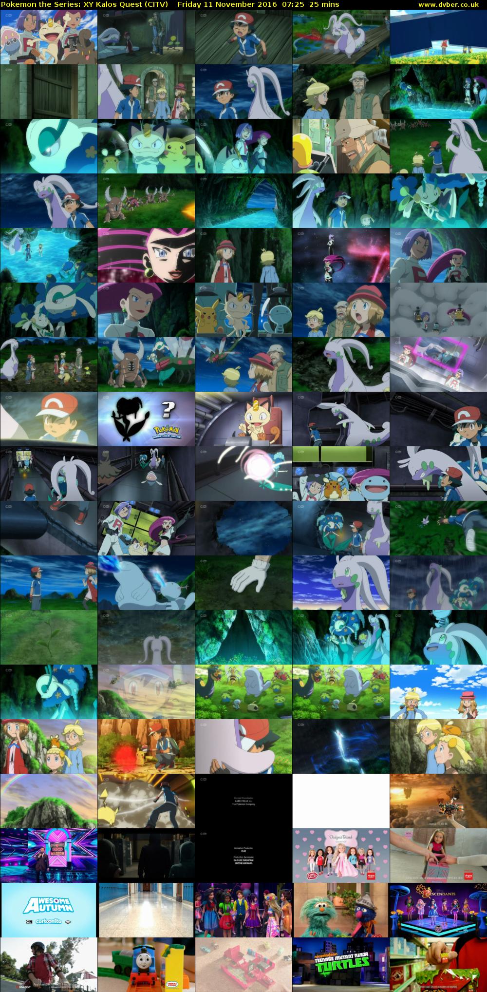 Pokemon the Series: XY Kalos Quest (CITV) Friday 11 November 2016 07:25 - 07:50