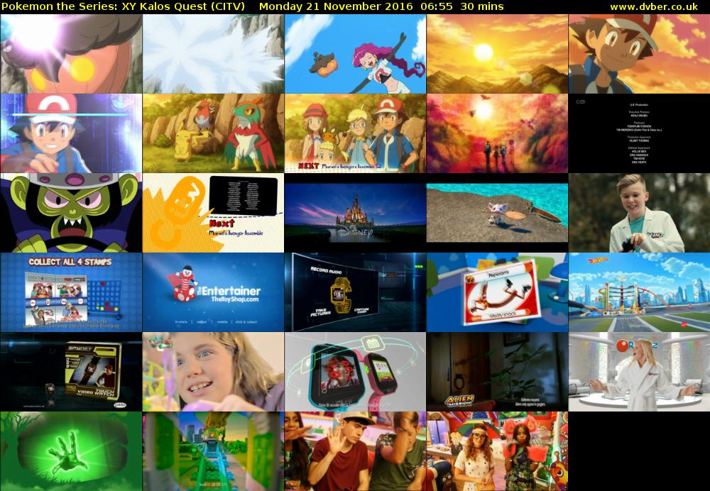 Pokemon the Series: XY Kalos Quest (CITV) Monday 21 November 2016 06:55 - 07:25