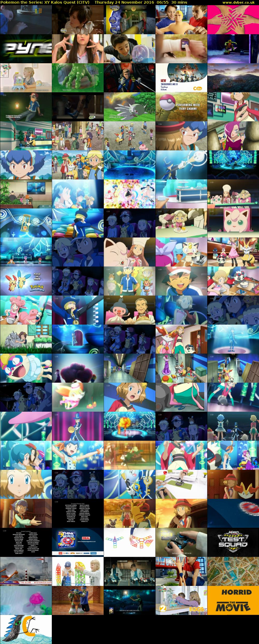 Pokemon the Series: XY Kalos Quest (CITV) Thursday 24 November 2016 06:55 - 07:25