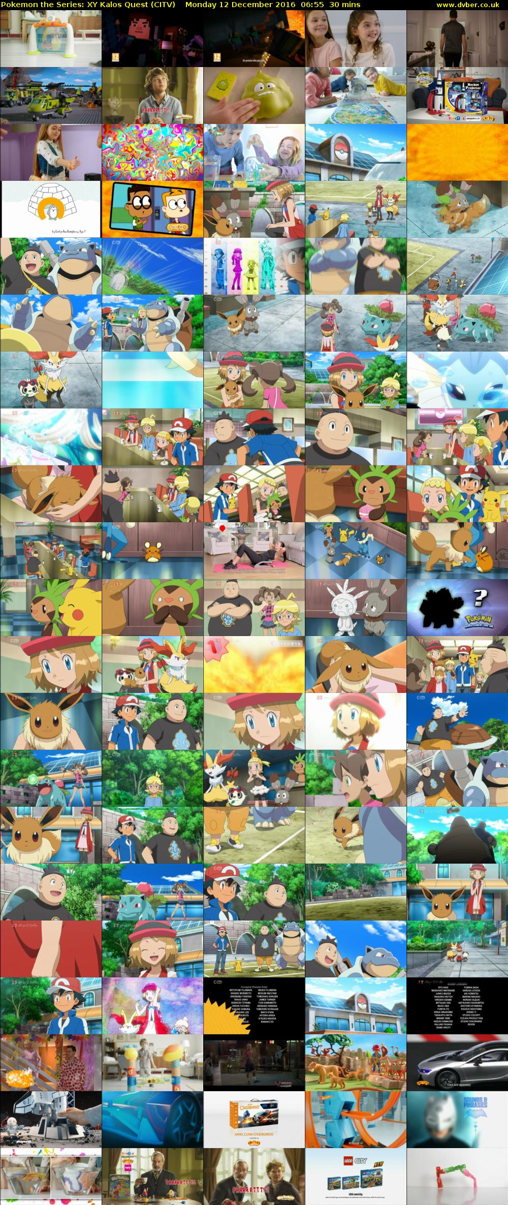 Pokemon the Series: XY Kalos Quest (CITV) Monday 12 December 2016 06:55 - 07:25