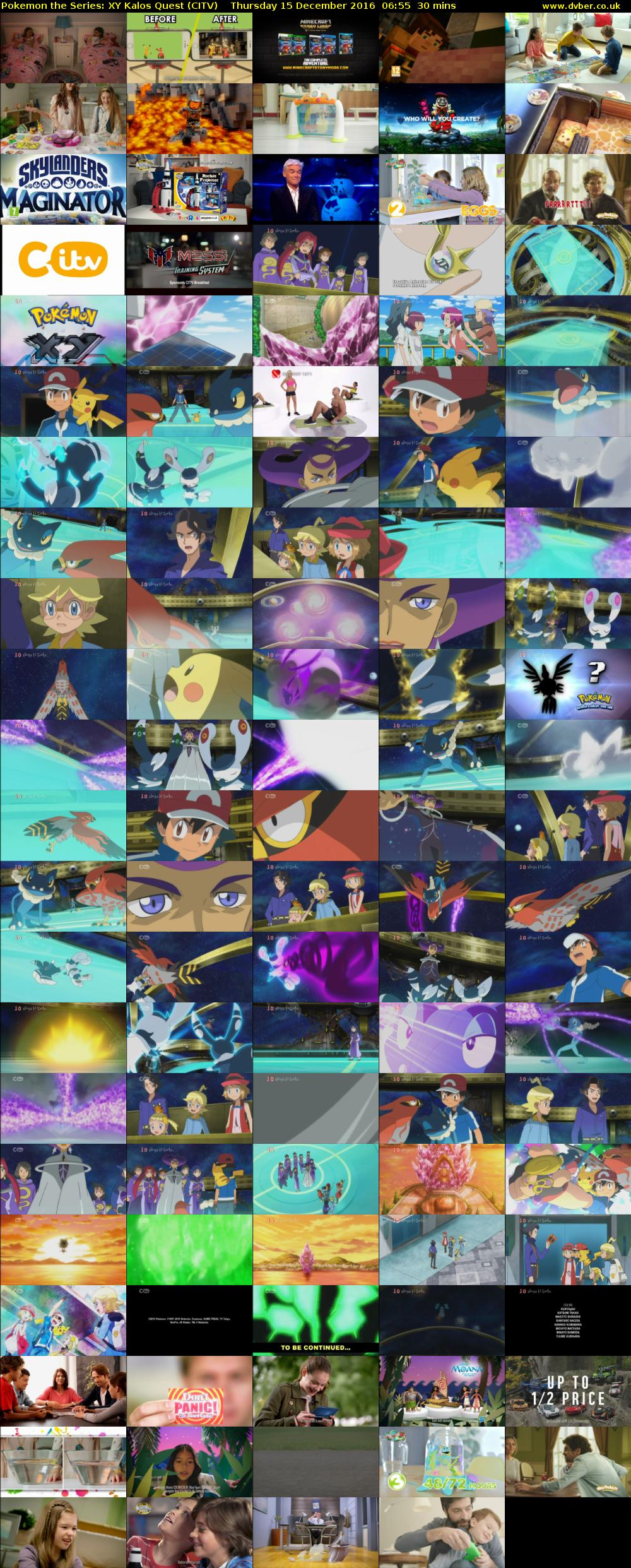 Pokemon the Series: XY Kalos Quest (CITV) Thursday 15 December 2016 06:55 - 07:25