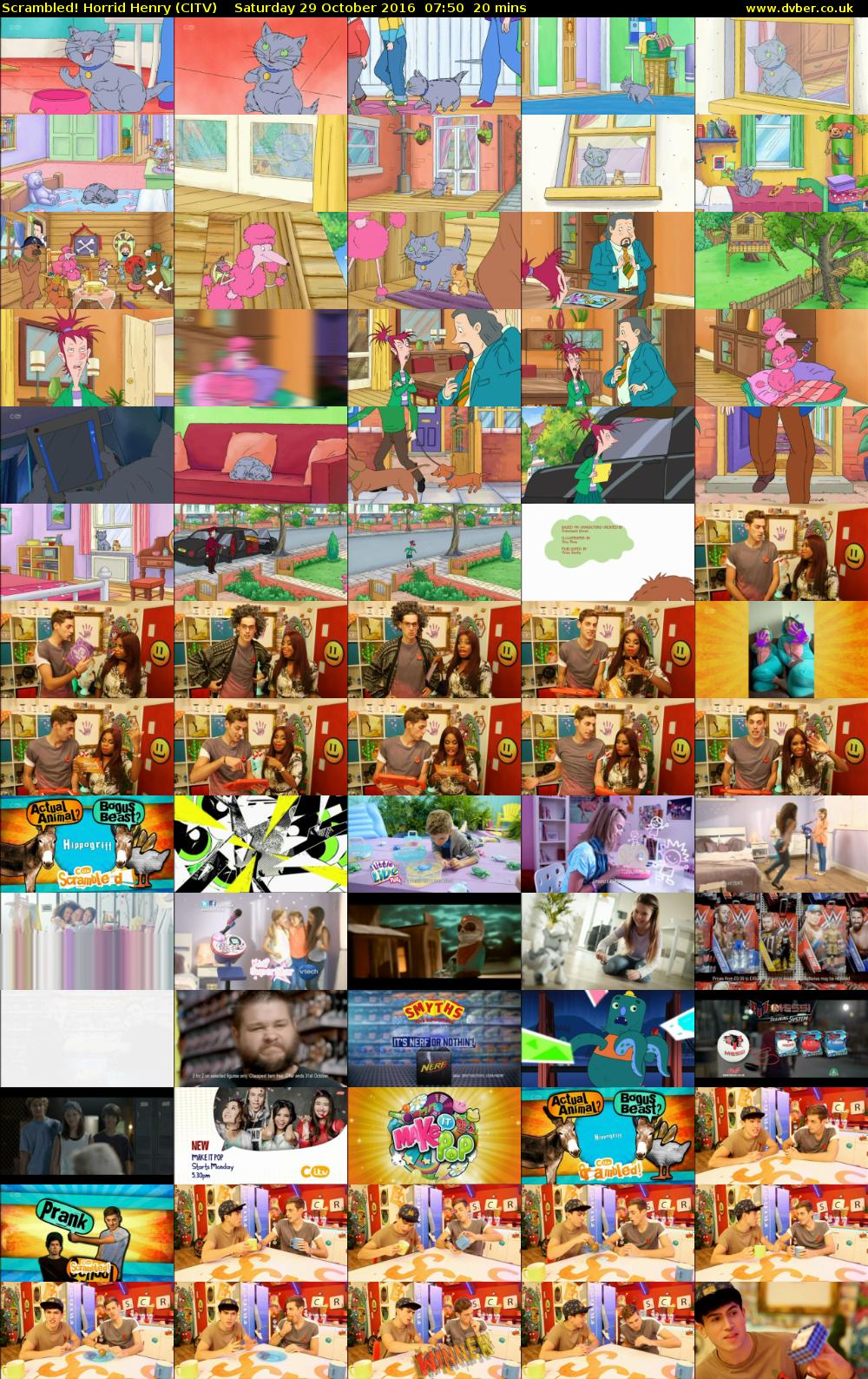 Scrambled! Horrid Henry (CITV) Saturday 29 October 2016 07:50 - 08:10
