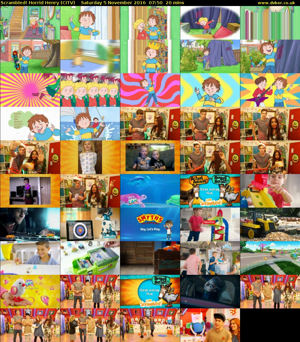 Scrambled! Horrid Henry (CITV) Saturday 5 November 2016 07:50 - 08:10