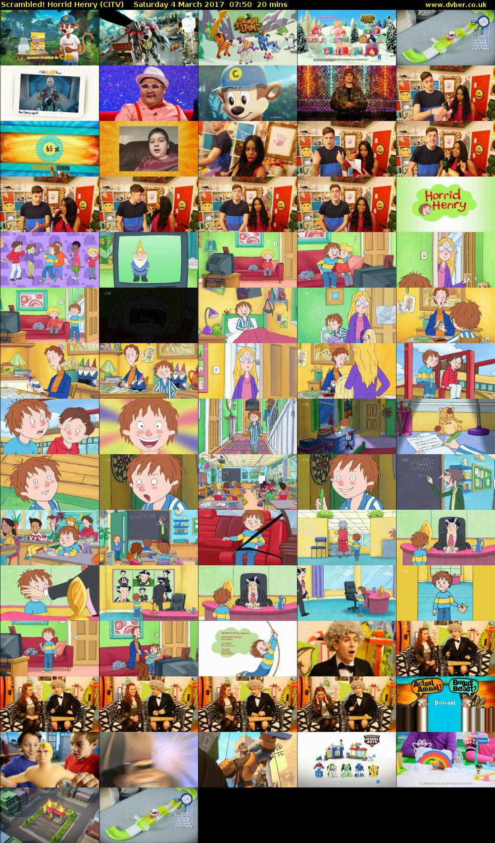 Scrambled! Horrid Henry (CITV) Saturday 4 March 2017 07:50 - 08:10