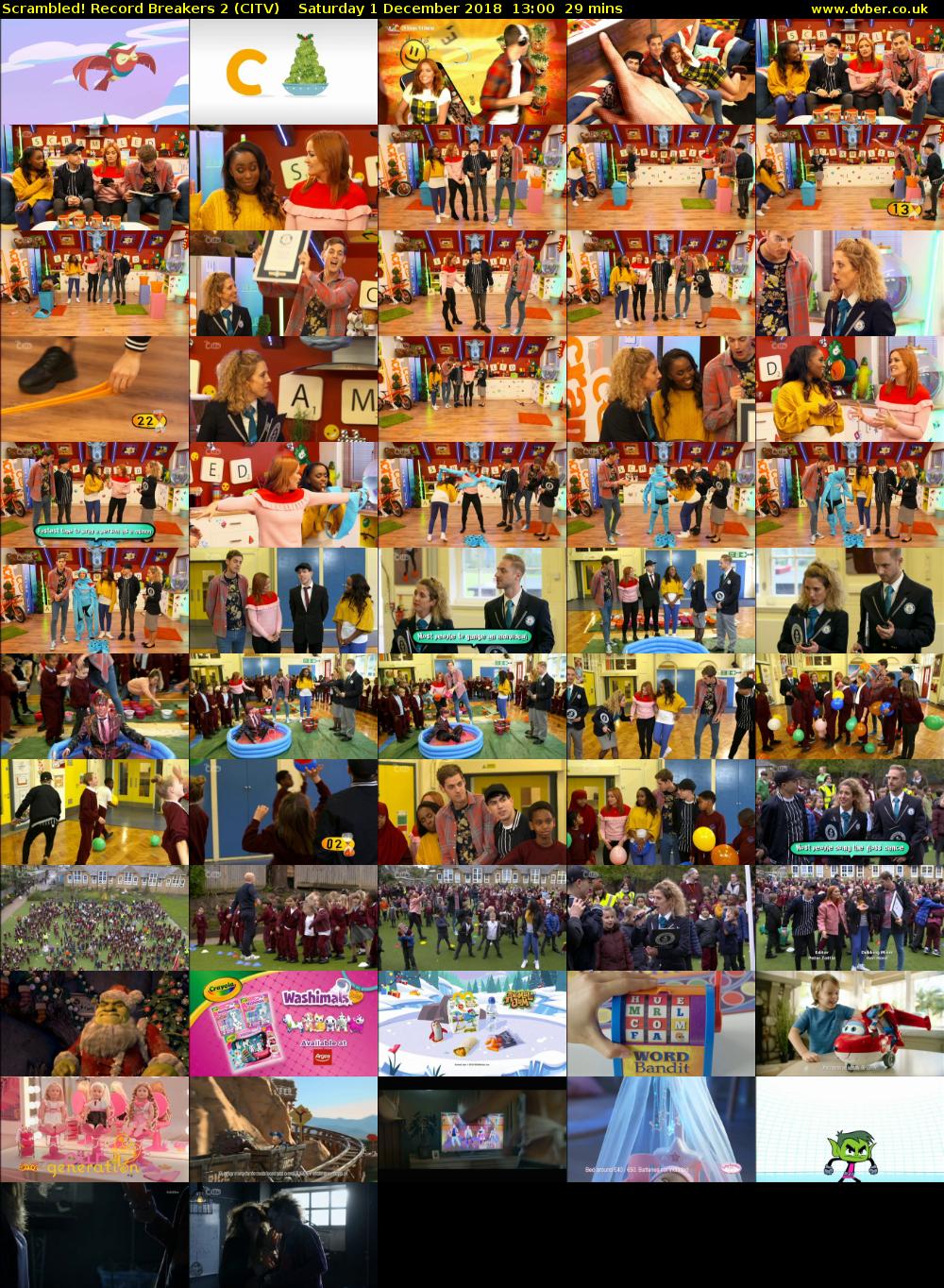 Scrambled! Record Breakers 2 (CITV) Saturday 1 December 2018 13:00 - 13:29