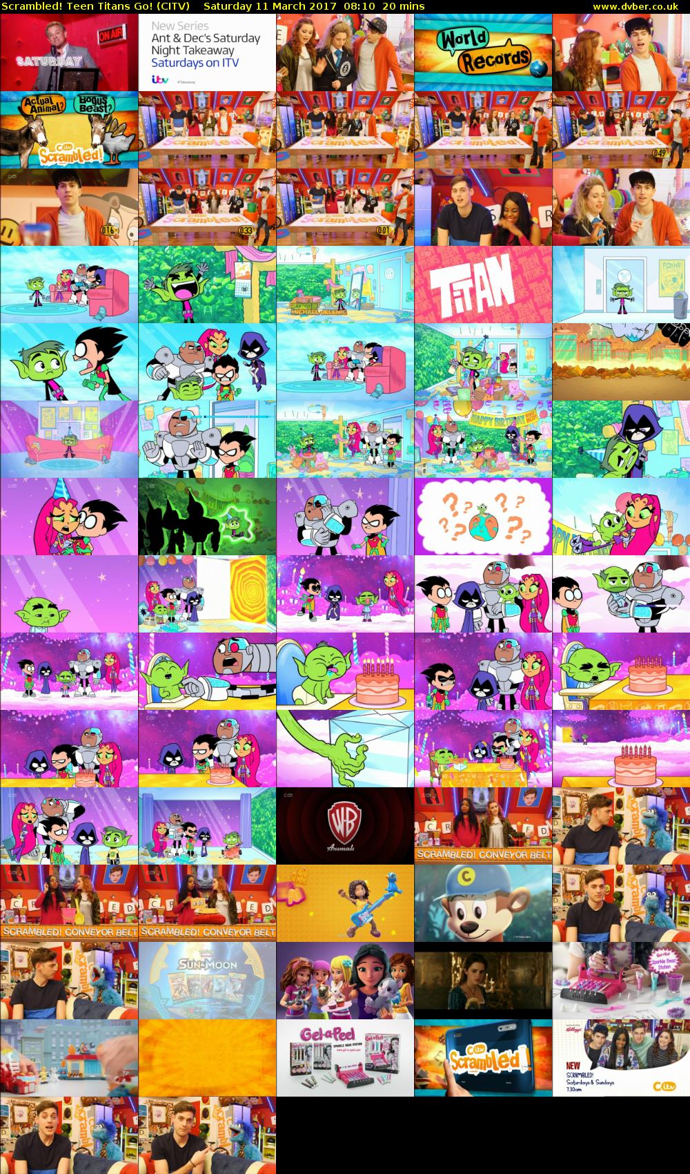 Scrambled! Teen Titans Go! (CITV) Saturday 11 March 2017 16:50 - 08:45