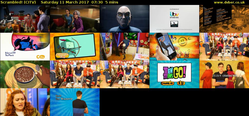 Scrambled! (CITV) Saturday 11 March 2017 07:30 - 07:35