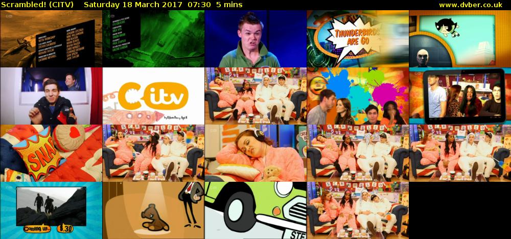 Scrambled! (CITV) Saturday 18 March 2017 07:30 - 07:35