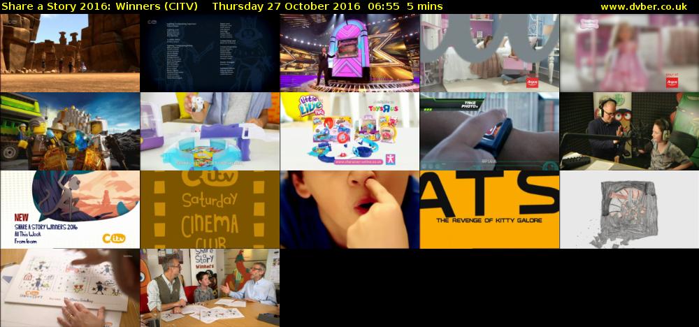 Share a Story 2016: Winners (CITV) Thursday 27 October 2016 06:55 - 07:00