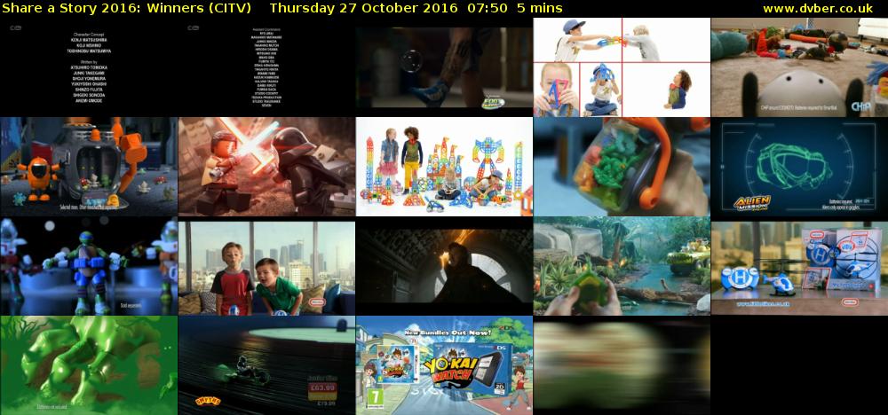 Share a Story 2016: Winners (CITV) Thursday 27 October 2016 07:50 - 07:55