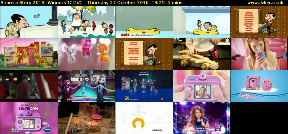 Share a Story 2016: Winners (CITV) Thursday 27 October 2016 13:25 - 13:30