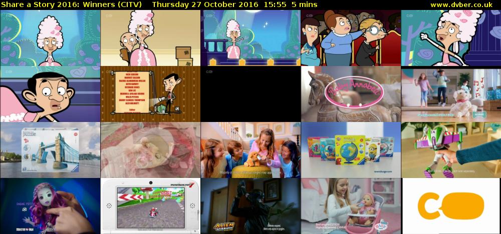 Share a Story 2016: Winners (CITV) Thursday 27 October 2016 15:55 - 16:00