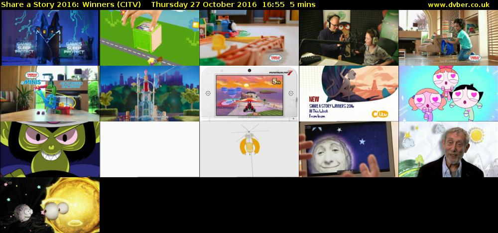 Share a Story 2016: Winners (CITV) Thursday 27 October 2016 16:55 - 17:00