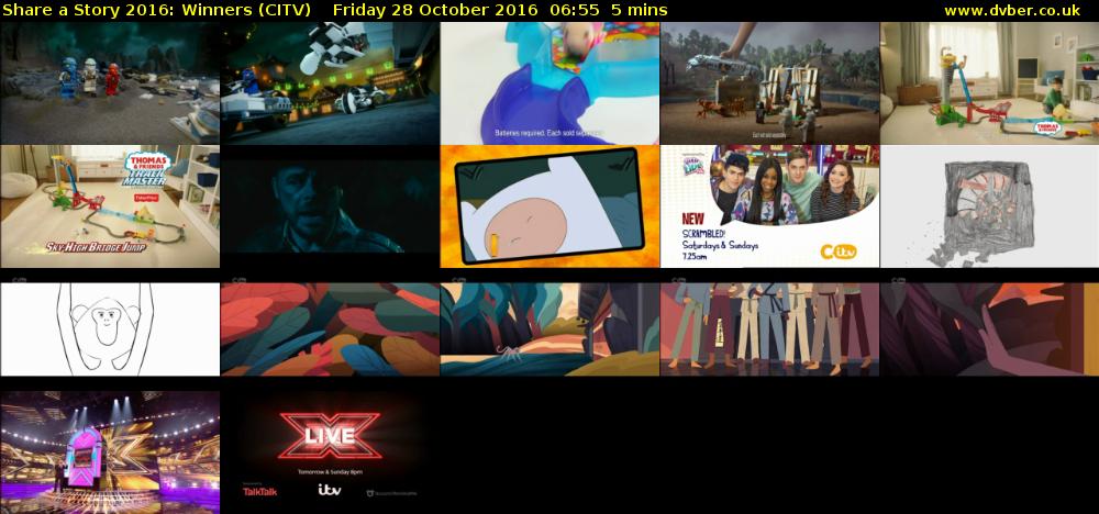 Share a Story 2016: Winners (CITV) Friday 28 October 2016 06:55 - 07:00