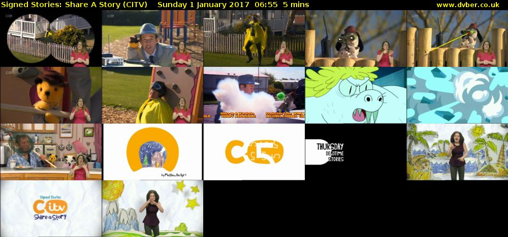 Signed Stories: Share A Story (CITV) Sunday 1 January 2017 06:55 - 07:00