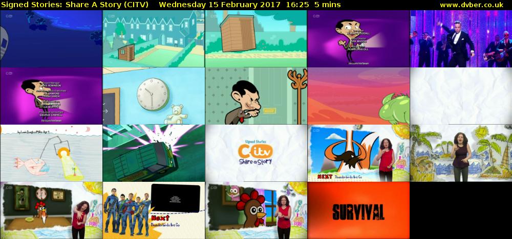 Signed Stories: Share A Story (CITV) Wednesday 15 February 2017 16:25 - 16:30