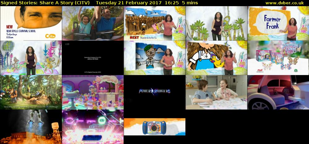 Signed Stories: Share A Story (CITV) Tuesday 21 February 2017 16:25 - 16:30