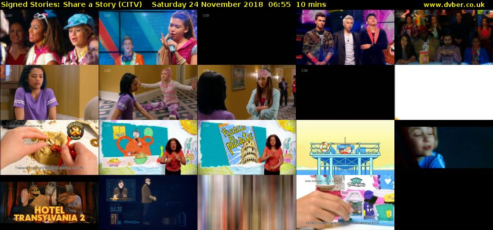 Signed Stories: Share a Story (CITV) Saturday 24 November 2018 06:55 - 07:05