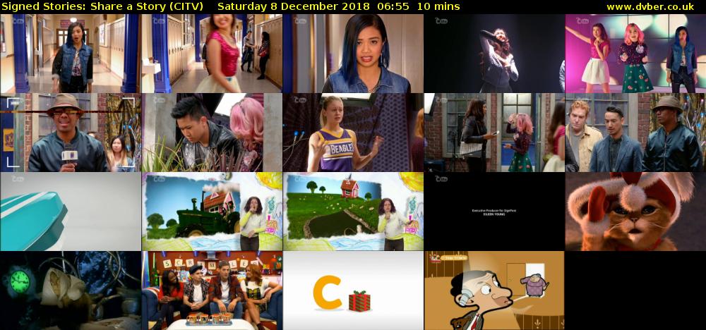 Signed Stories: Share a Story (CITV) Saturday 8 December 2018 06:55 - 07:05