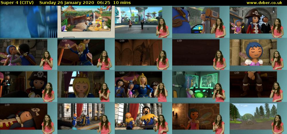 Super 4 (CITV) Sunday 26 January 2020 06:25 - 06:35