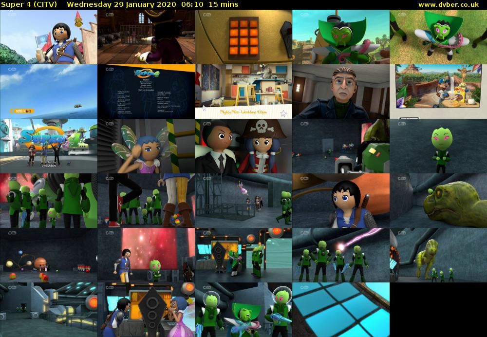 Super 4 (CITV) Wednesday 29 January 2020 06:10 - 06:25