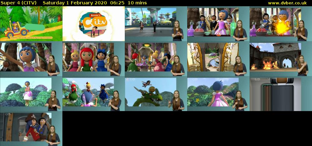 Super 4 (CITV) Saturday 1 February 2020 06:25 - 06:35