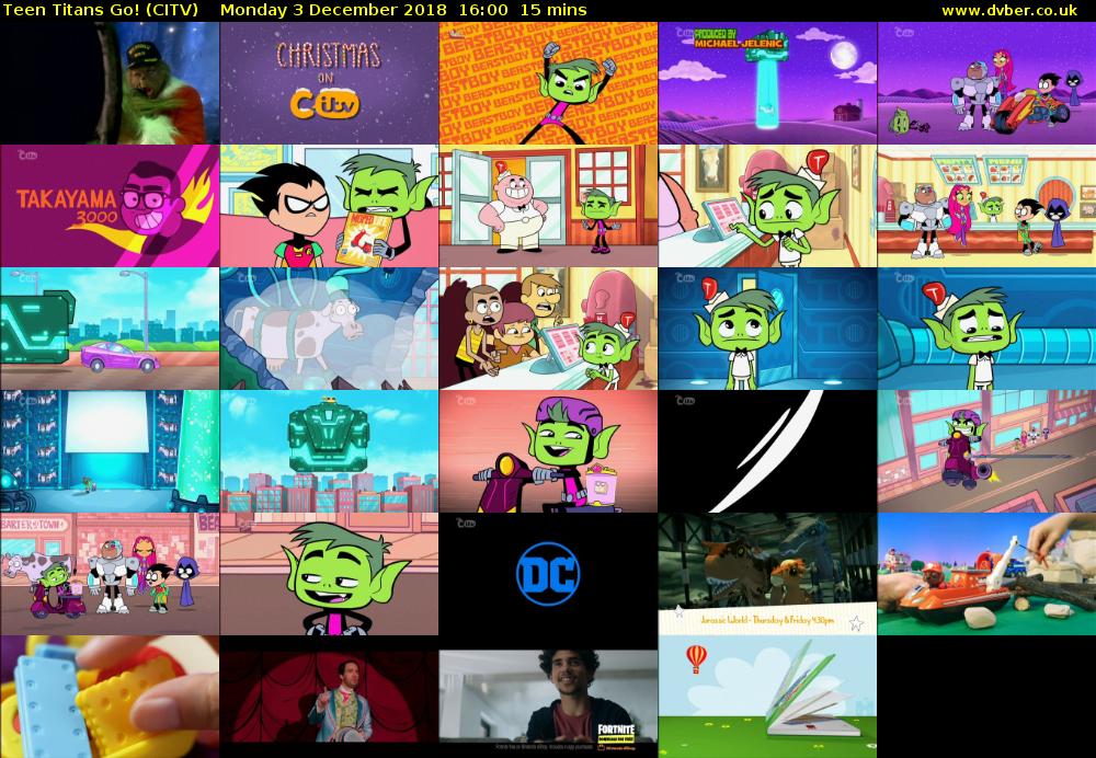 Teen Titans Go! (CITV) Monday 3 December 2018 16:00 - 16:15