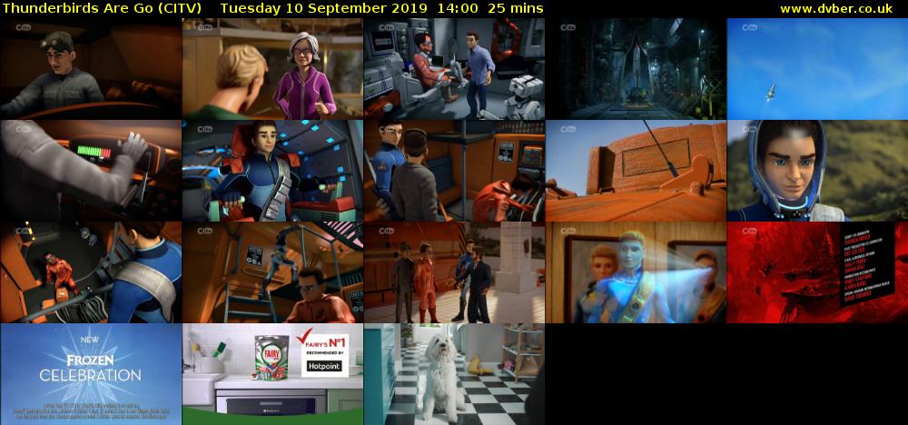 Thunderbirds Are Go (CITV) Tuesday 10 September 2019 14:00 - 14:25