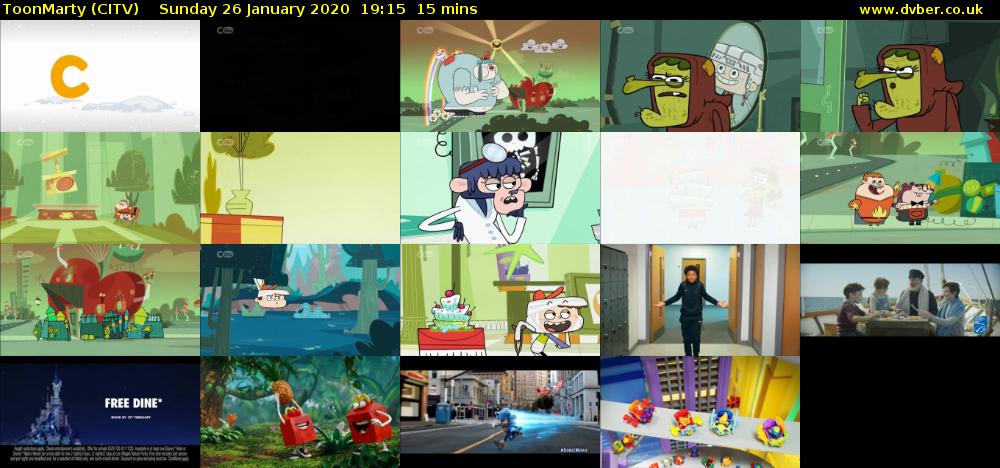 ToonMarty (CITV) Sunday 26 January 2020 19:15 - 19:30