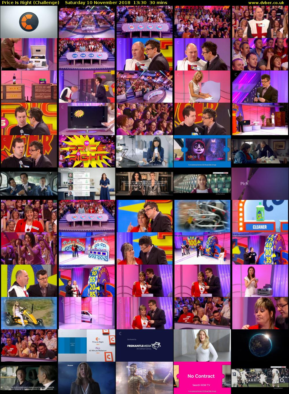  Price Is Right (Challenge) Saturday 10 November 2018 13:30 - 14:00