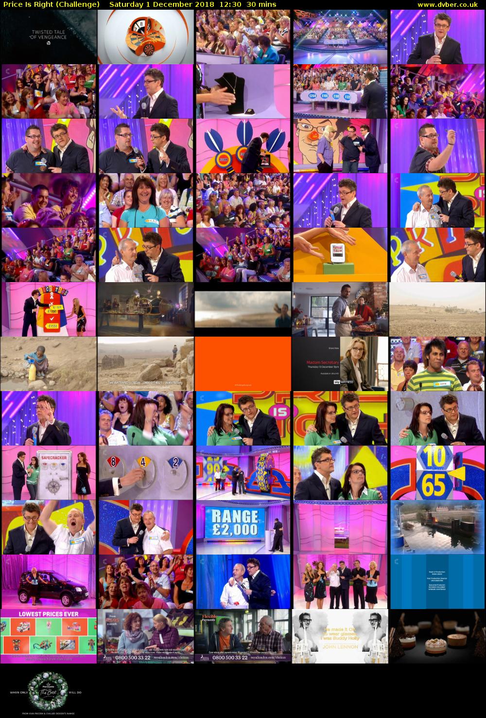  Price Is Right (Challenge) Saturday 1 December 2018 12:30 - 13:00