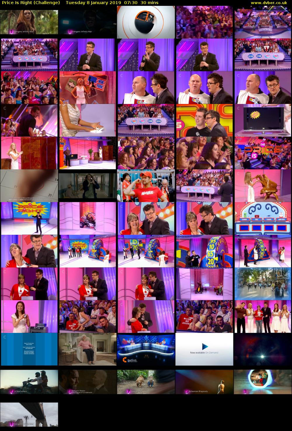  Price Is Right (Challenge) Tuesday 8 January 2019 07:30 - 08:00