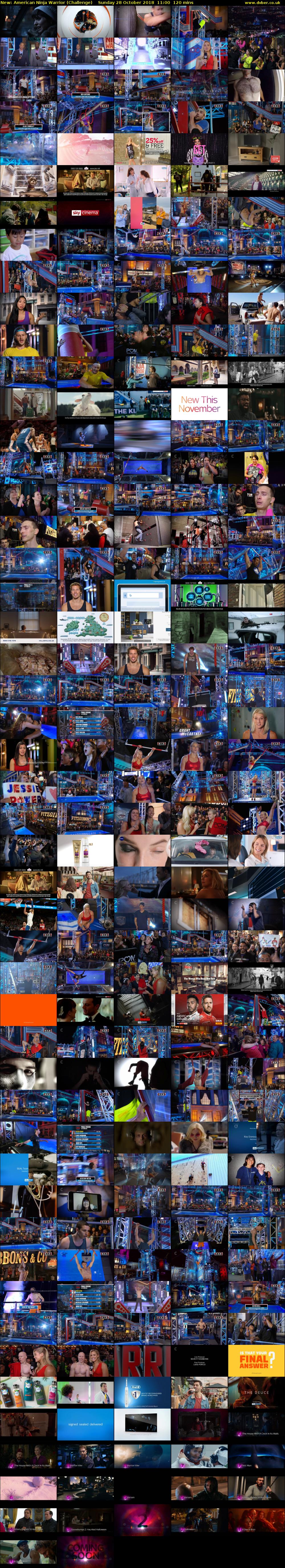 American Ninja Warrior (Challenge) Sunday 28 October 2018 11:00 - 13:00