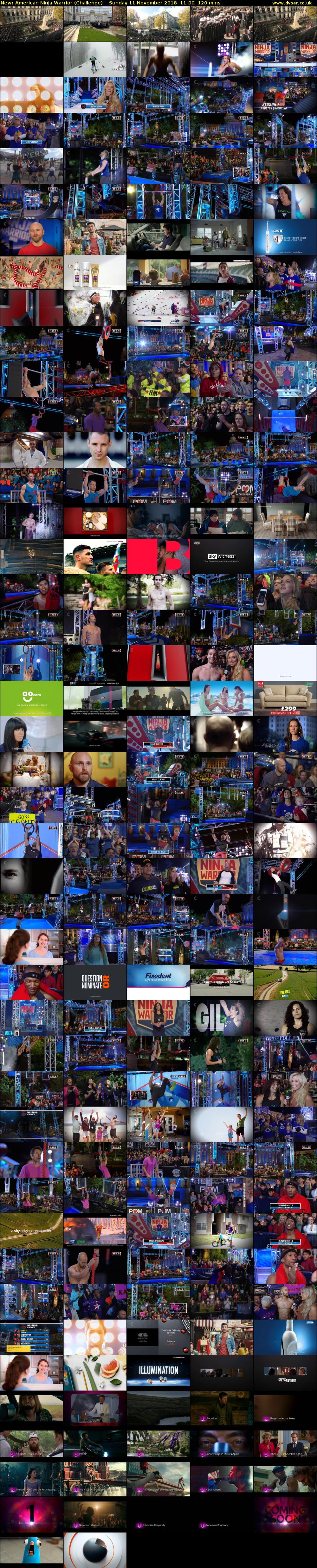 American Ninja Warrior (Challenge) Sunday 11 November 2018 11:00 - 13:00