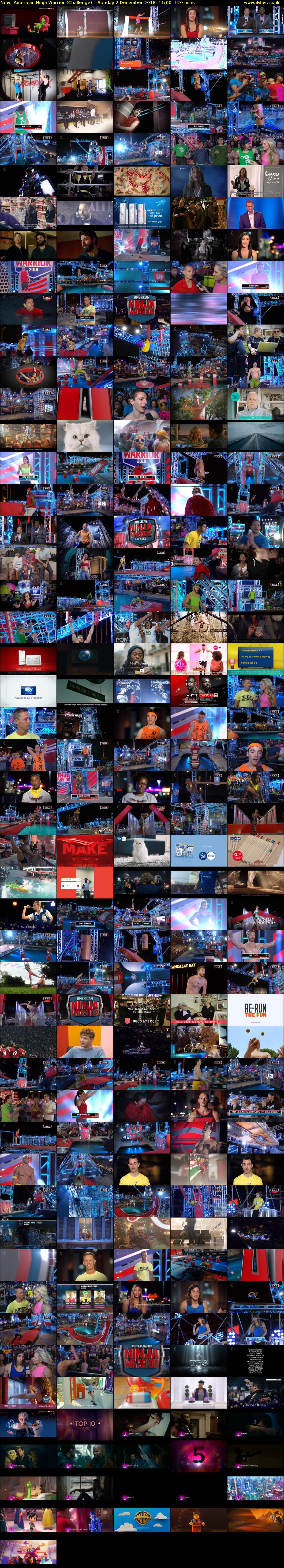 American Ninja Warrior (Challenge) Sunday 2 December 2018 11:00 - 13:00