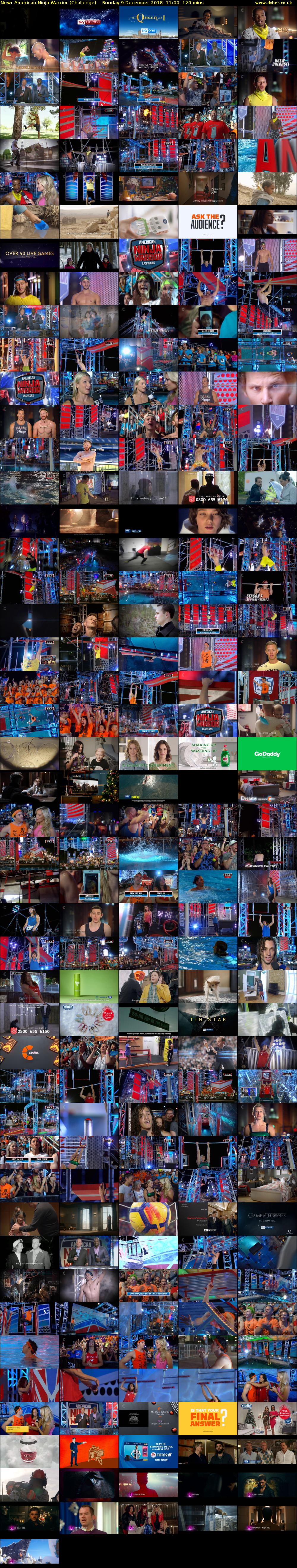 American Ninja Warrior (Challenge) Sunday 9 December 2018 11:00 - 13:00