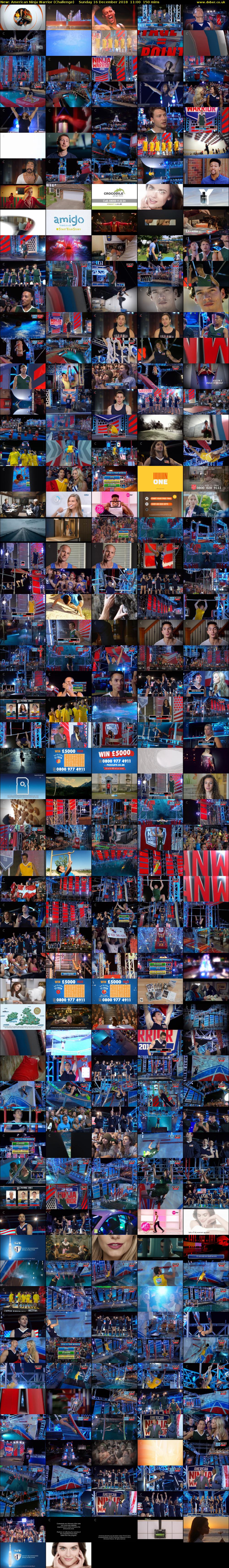 American Ninja Warrior (Challenge) Sunday 16 December 2018 11:00 - 13:30