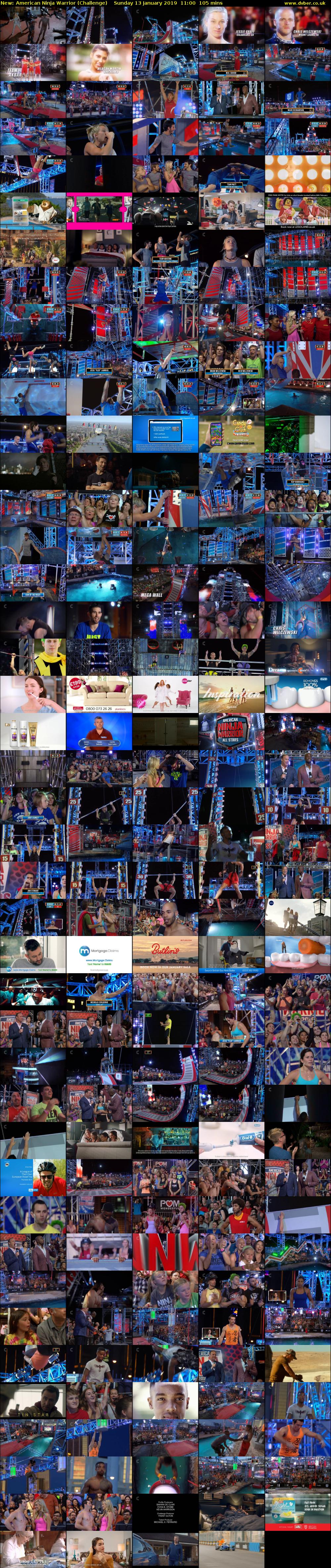 American Ninja Warrior (Challenge) Sunday 13 January 2019 11:00 - 12:45