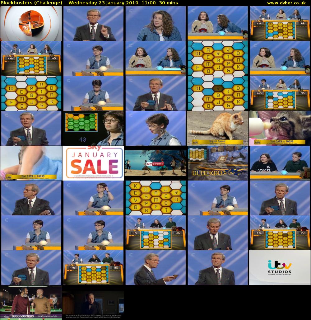 Blockbusters (Challenge) Wednesday 23 January 2019 11:00 - 11:30