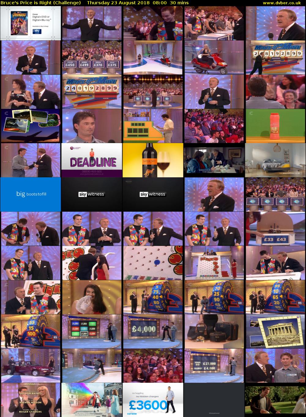Bruce's Price is Right (Challenge) Thursday 23 August 2018 08:00 - 08:30