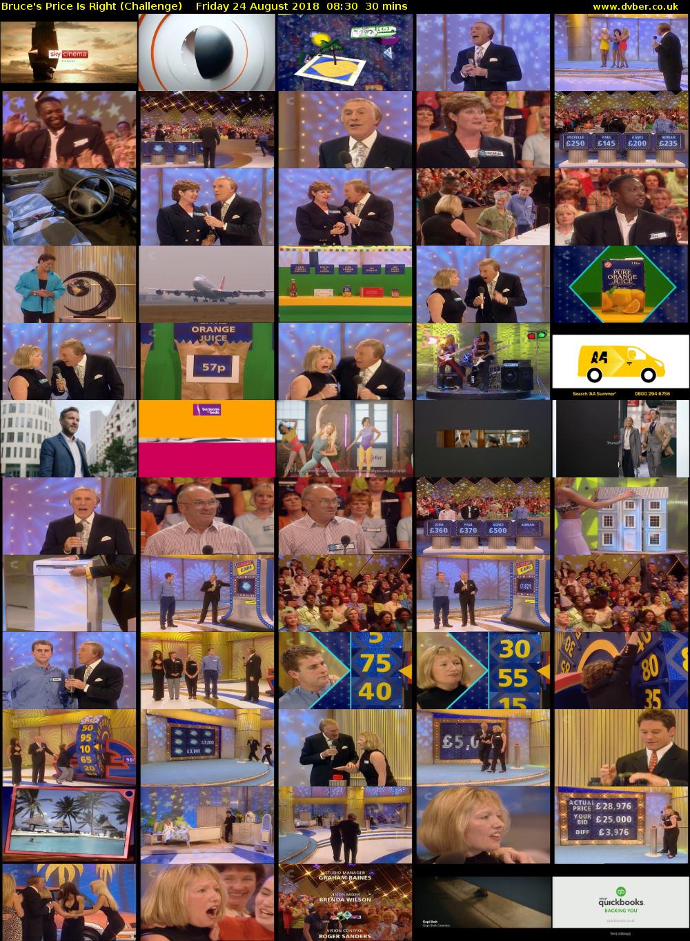 Bruce's Price is Right (Challenge) Friday 24 August 2018 08:30 - 09:00