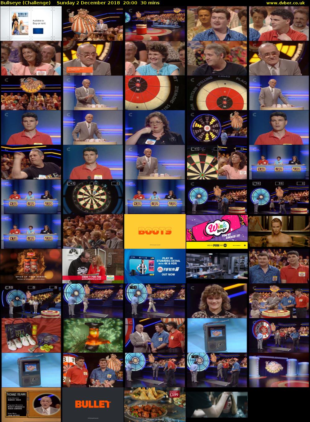 Bullseye (Challenge) Sunday 2 December 2018 20:00 - 20:30