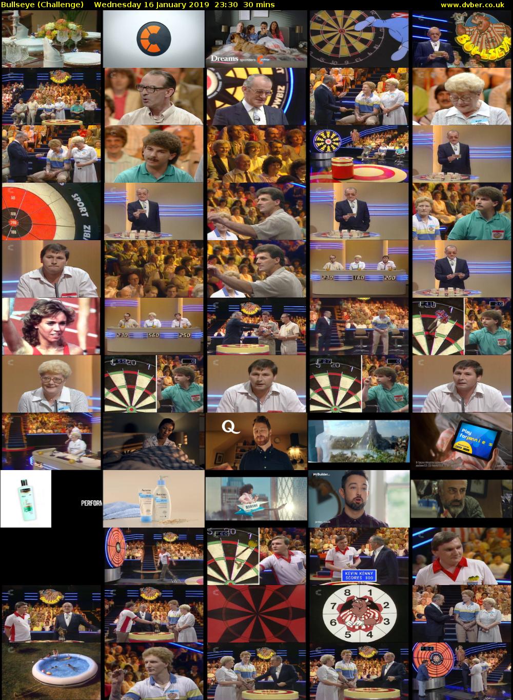 Bullseye (Challenge) Wednesday 16 January 2019 23:30 - 00:00