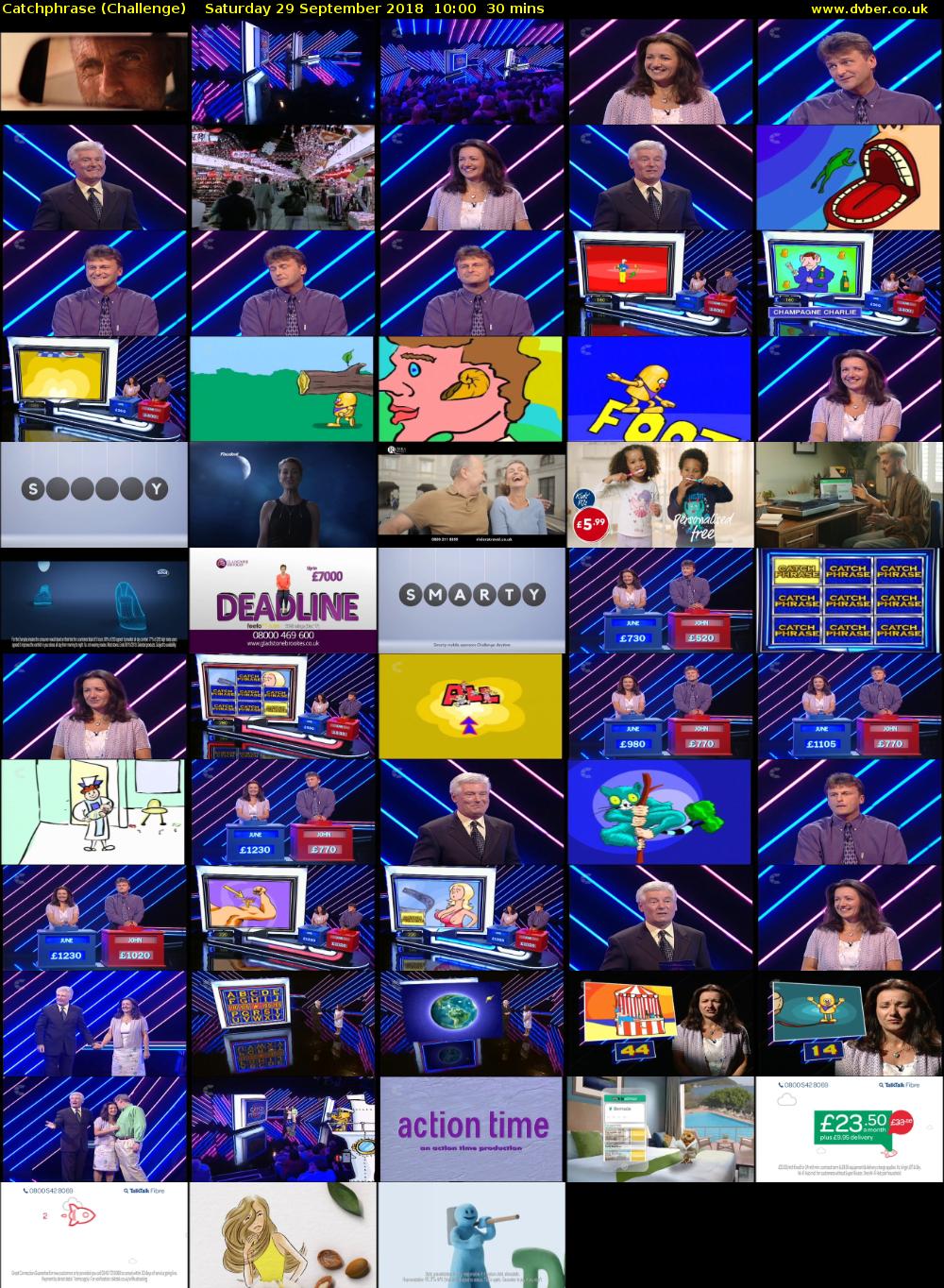 Catchphrase (Challenge) Saturday 29 September 2018 10:00 - 10:30