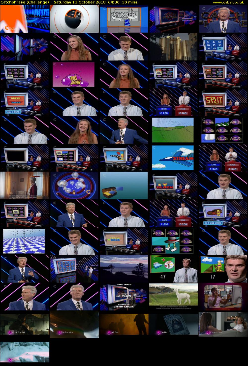 Catchphrase (Challenge) Saturday 13 October 2018 04:30 - 05:00