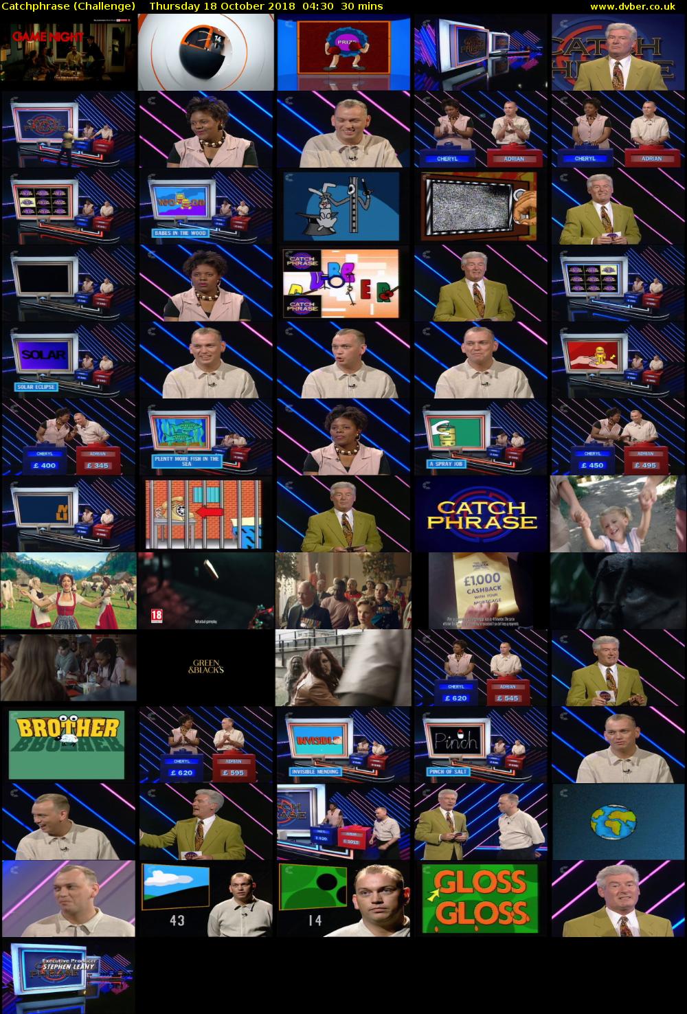 Catchphrase (Challenge) Thursday 18 October 2018 04:30 - 05:00