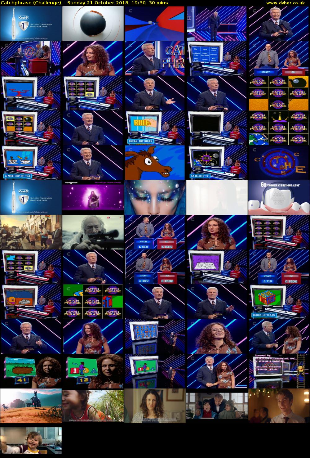 Catchphrase (Challenge) Sunday 21 October 2018 19:30 - 20:00